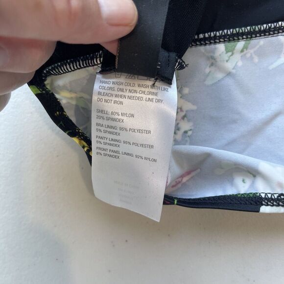 G.I.L.I. Plus Size 24W Black Floral Print One Piece Swimsuit Halter Padded NEW - Picture 11 of 11